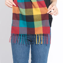 Load image into Gallery viewer, Plaid Cashmere Scarf Shawl and Wrap-around