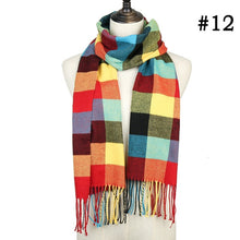Load image into Gallery viewer, Plaid Cashmere Scarf Shawl and Wrap-around