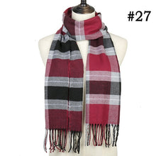 Load image into Gallery viewer, Plaid Cashmere Scarf Shawl and Wrap-around