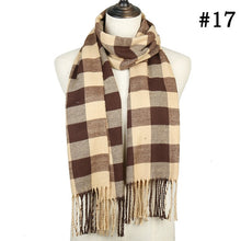 Load image into Gallery viewer, Plaid Cashmere Scarf Shawl and Wrap-around