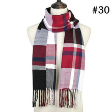 Load image into Gallery viewer, Plaid Cashmere Scarf Shawl and Wrap-around