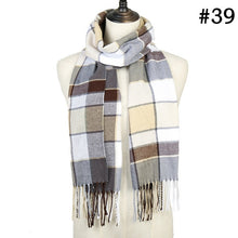 Load image into Gallery viewer, Plaid Cashmere Scarf Shawl and Wrap-around