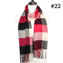 Load image into Gallery viewer, Plaid Cashmere Scarf Shawl and Wrap-around
