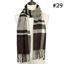 Load image into Gallery viewer, Plaid Cashmere Scarf Shawl and Wrap-around