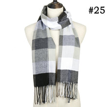 Load image into Gallery viewer, Plaid Cashmere Scarf Shawl and Wrap-around