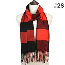 Load image into Gallery viewer, Plaid Cashmere Scarf Shawl and Wrap-around