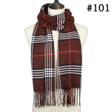 Load image into Gallery viewer, Plaid Cashmere Scarf Shawl and Wrap-around
