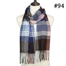 Load image into Gallery viewer, Plaid Cashmere Scarf Shawl and Wrap-around