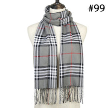 Load image into Gallery viewer, Plaid Cashmere Scarf Shawl and Wrap-around