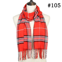 Load image into Gallery viewer, Plaid Cashmere Scarf Shawl and Wrap-around