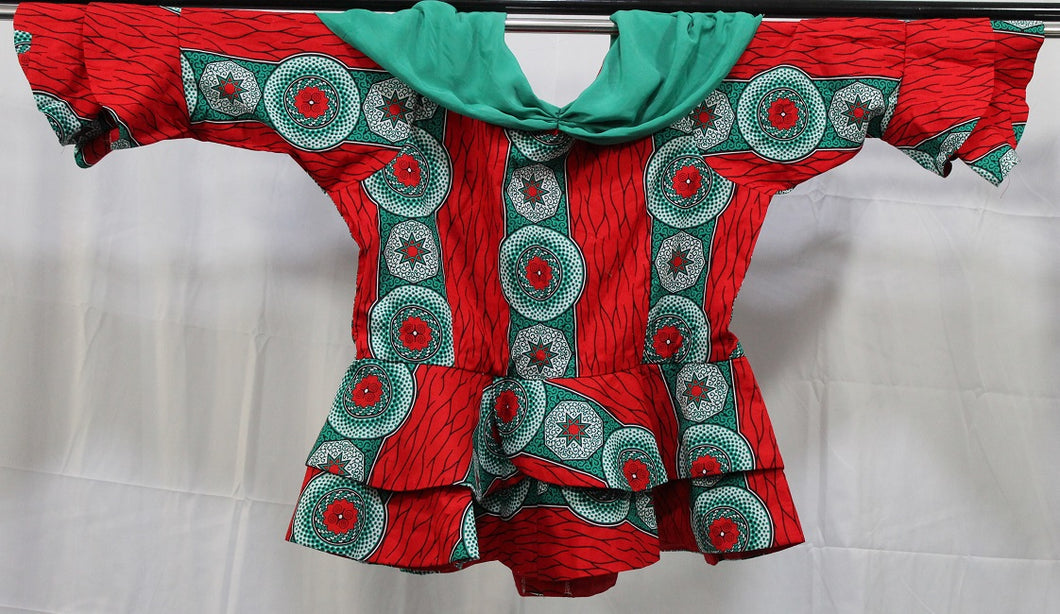 Skirt and 3/4 Sleeve Peplum Blouse