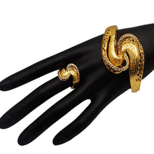 Load image into Gallery viewer, Rhinestone Gold Plated Bracelet and Ring
