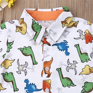 Baby and Toddlers Dinosaur Print Short Sleeve Shirt and Shorts