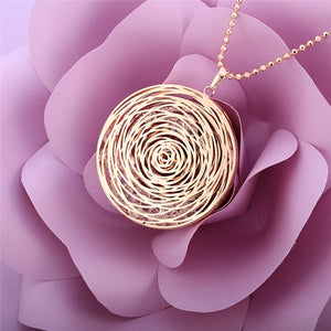 Flower Pendant Necklace with Long Chain