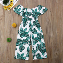 Load image into Gallery viewer, Baby and Toddlers Green Leaf Print Jumpsuit
