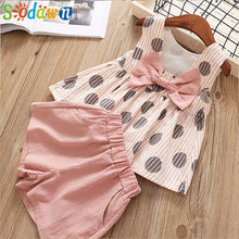 Load image into Gallery viewer, 2pc Baby and Toddlers Cute Heart Print Blouse and Skirt
