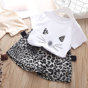 2pc Baby and Toddlers Cute Heart Print Blouse and Skirt