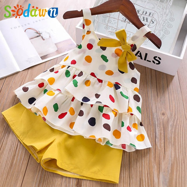 2pc Baby and Toddlers Cute Heart Print Blouse and Skirt