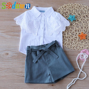 2pc Baby and Toddlers Cute Heart Print Blouse and Skirt