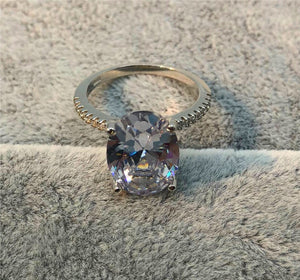 Sterling Silver Zirconia Oval Ring