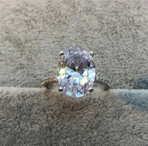 Sterling Silver Zirconia Oval Ring