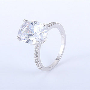Sterling Silver Zirconia Oval Ring