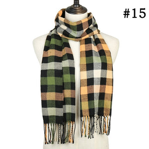 Plaid Cashmere Scarf Shawl and Wrap-around
