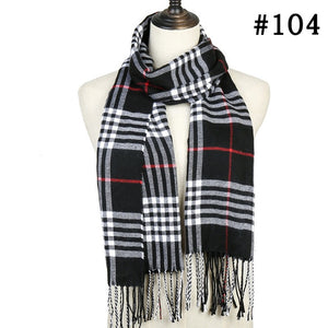 Plaid Cashmere Scarf Shawl and Wrap-around