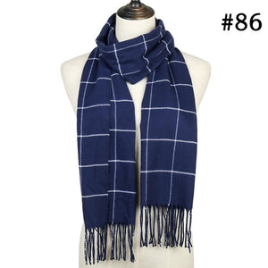 Plaid Cashmere Scarf Shawl and Wrap-around