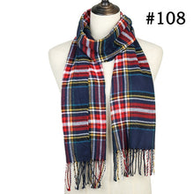 Load image into Gallery viewer, Plaid Cashmere Scarf Shawl and Wrap-around
