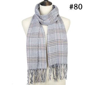 Plaid Cashmere Scarf Shawl and Wrap-around