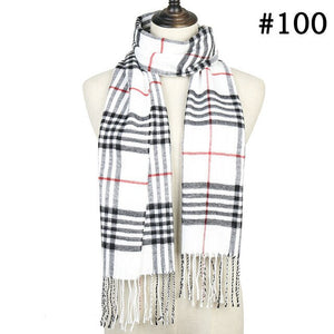 Plaid Cashmere Scarf Shawl and Wrap-around