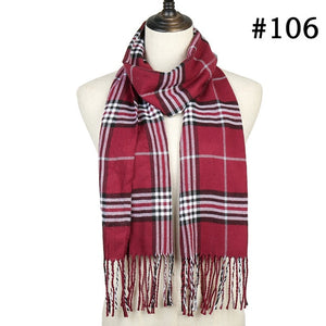 Plaid Cashmere Scarf Shawl and Wrap-around