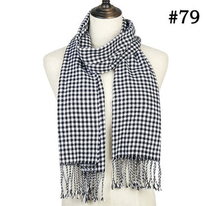Plaid Cashmere Scarf Shawl and Wrap-around