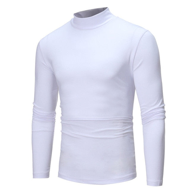 Men's Cotton Long Sleeve Turtle Neck Top