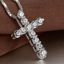 Load image into Gallery viewer, Crystal Cross Pendant Necklace
