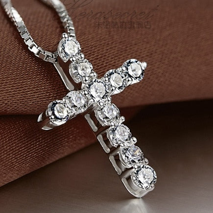 Crystal Cross Pendant Necklace