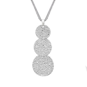Round Pendant Necklace with Long Chains