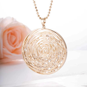 Flower Pendant Necklace with Long Chain