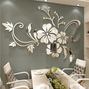 Removable 3D Flower Mirror/Wall Decoration