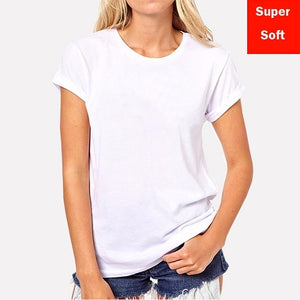 Men's and Ladies Cotton Short Sleeve White T-Shirt