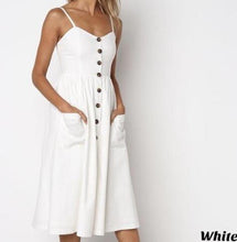 Load image into Gallery viewer, Casual Dress with Spaghetti Strap
