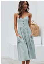Load image into Gallery viewer, Casual Dress with Spaghetti Strap
