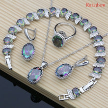 Load image into Gallery viewer, Sterling Silver Crystal Zircon Pendant Necklace Bracelet Earrings and Ring
