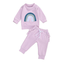 Load image into Gallery viewer, Baby and Toddlers Long Sleeve Rainbow Print Top and Pants
