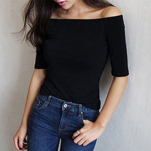 Load image into Gallery viewer, Off Shoulder Half Sleeves Pullover Casual Top
