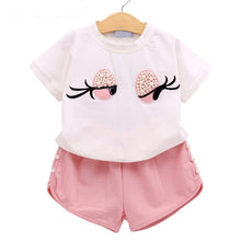 Load image into Gallery viewer, 2pc Baby and Toddlers Cute Heart Print Blouse and Skirt
