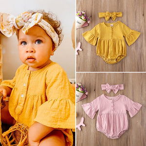 Flared Sleeve Bodysuit with Headband