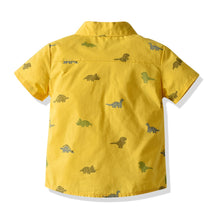 Load image into Gallery viewer, Boys Short Sleeve Shirt with Dinosaur print
