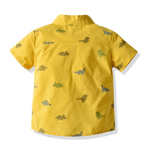 Boys Short Sleeve Shirt with Dinosaur print